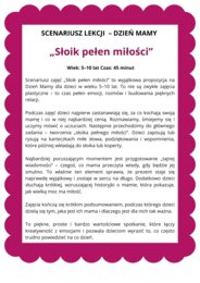 Scenariusz lekcji - Dzień Mamy - Słoik pełen miłości