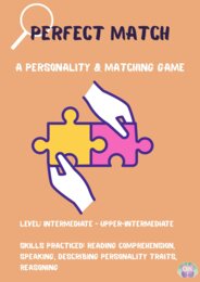 Perfect Match – Dopasuj idealną parę! (poziom B1/B2)gra językowa, angielski B1 B2, dopasowywanie par, speaking po angielsku, czytanie ze zrozumieniem, nauka przez zabawę, rozwijanie umiejętności komunikacyjnych, słownictwo angielskie, integracja klasy, d