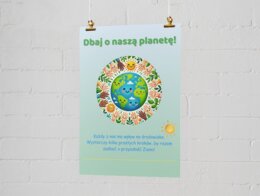 Plakat o ochronie środowiska z prostymi zasadami