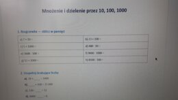 Mnożenie i dzielenie przez 10, 100, 100 - karta pracy