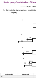 Karta pracy/kartkówka siła wypadkowa i równoważąca
