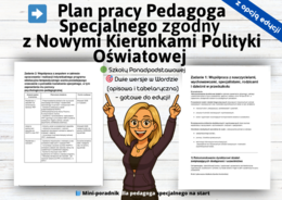Plan pracy pedagoga specjalnego – szkoła ponadpodstawowa