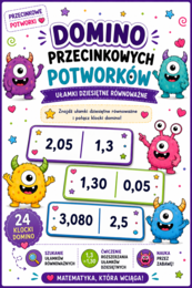 👾 Domino Przecinkowych Potworków | Ułamki dziesiętne równoważne | Klasy 4–5