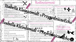 Sketchnotka - notatka „Roślinożerność” wykonana w power point do edycji. Biologia 8; „EKOLOGIA”