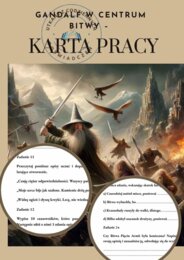Gandalf w centrum bitwy – rozbudowana karta pracy do lektury ,,Hobbit, czyli tam i z powrotem"
