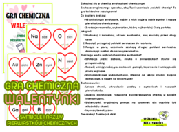 GRA CHEMICZNA WALENTYNKI SYMBOLE I NAZWY PIERWIASTKÓW CHEMICZNYCH