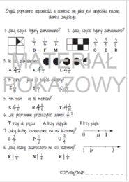 ułamki zwykłe - karta pracy dla klasy 4