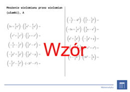 Mnożenie wielomianu przez wielomian (ułamki) | matematyka, algebra | 26 kolumn