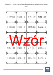Domino - Dzielenie przez jednocyfrową liczbę z resztą | matematyka