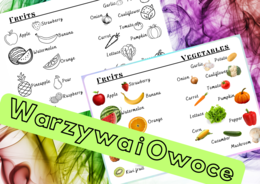 Warzywa i Owoce - angielska wklejka do zeszytu - PLAKAT