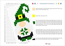 Kodowanka Krasnal 5, święta, mikołajki, Boże Narodzenie, zima, kodowanie, pixel art, ukryty obrazek, gnom, Irlandia, św.Patryka