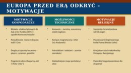 Prezentacja PowerPoint „Odkrycia geograficzne XV/XVI wieku – Kolumb, Magellan”