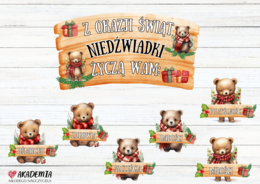 Życzenia świateczne niedźwiadki