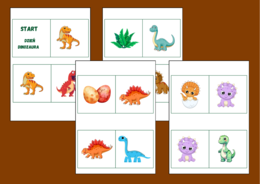 DZIEŃ DINOZAURA – DOMINO PODŁOGOWE – 26 szt. – biblioteka – świetlica – przedszkole