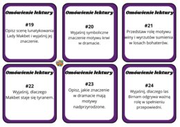 Makbet - karty z pytaniami