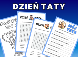 Dzień Ojca, Dzień Taty – karty pracy do druku: opowiedz o Tacie, wykreślanki, kolorowanka i kreatywne zadania