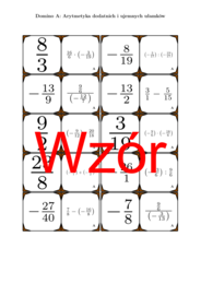 Domino - Arytmetyka dodatnich i ujemnych ułamków | matematyka
