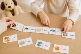 Domino obrazkowo-wyrazowe: pies i akcesoria