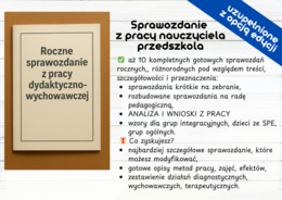 Roczne sprawozdanie z pracy dydaktyczno-wychowawczej Sprawozdanie z pracy nauczyciela przedszkola