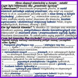 Obraz okupacji niemieckiej w Europie – notatki i karta pracy
