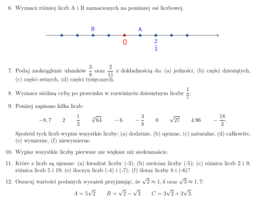 Przygotowanie do egzaminu ósmoklasisty - zestaw 1 - Liczby wymierne