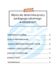 Pedagog szkolny – przykładowe wpisy do dziennika szkoła średnia