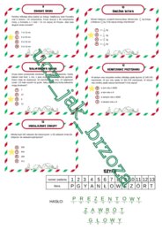 Stacje zadaniowe, mikołaj, boże narodzenie, szyfr, klasa 5, liczby naturalne i ułamki zwykłe