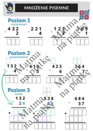 DZIAŁANIA PISEMNE - PAKIET/Dodawanie pisemne/Odejmowanie pisemne/Mnożenie pisemne/Dzielenie pisemne/Karty pracy/Klasa 4 SP./ Klasa 5 SP./ Klasa 6 SP.