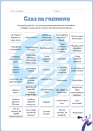 Czas na rozmowę - Karty pracy z tematami do rozmów dla starszych uczniów i dorosłych