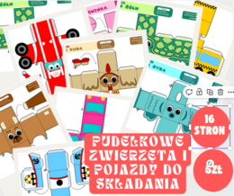 Pudełka zwierzęta i auta