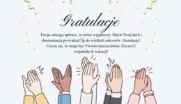 Gratulacje, dobre słowo dla ucznia na koniec roku.