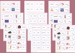 Angielski. A1/A2. Domino; nauka przymiotników. 3 zestawy.