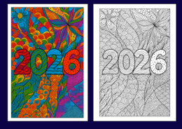 🎆NOWY ROK - Noworoczne kolorowanki w stylu zentangle – zestaw 22 kart