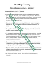 Procenty, zadania tekstowe, klasa 7, sztafeta zadaniowa
