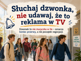 🛎️ Zasady bezpiecznej przerwy – nowoczesna gazetka korytarzowa z humorem