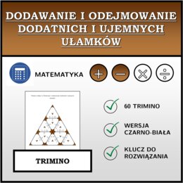 Trimino - Dodawanie i odejmowanie dodatnich i ujemnych ułamków | matematyka