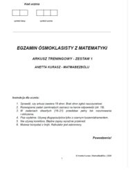 Egzamin ósmoklasisty z matematyki. Arkusz treningowy - zestaw 1.