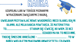 Nauka - ćwiczenia leksykalne z wykorzystaniem frazeologii, argumentacji