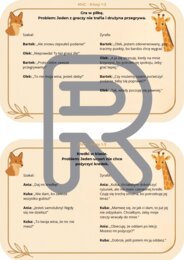 Zestaw 20 Kart NVC „Język Żyrafy i Język Szakala” w kl.1-3- dialogi, scenki w języku szakala i żyrafy, drama, tus, zajęcia rozwijające kompetencje emocjonalno-społeczne, psycholog, pedagog, profilaktyka przemocy rówieśniczej