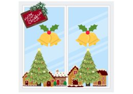 Świąteczna dwustronna dekoracja na okno, gazetka szkolna