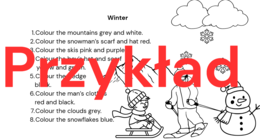 Angielskie kolorowanki-dyktanda