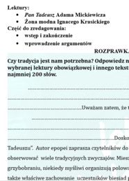 CZTERY ROZPRAWKI DO UZUPEŁNIENIA- ĆWICZENIE DLA UCZNIÓW KLAS 7-8.