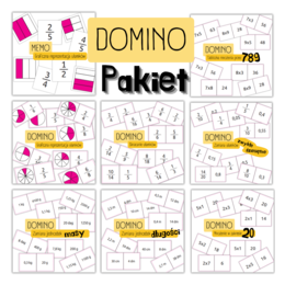 PAKIET - domino - 8 MATERIAŁÓW