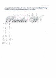 Dzielenie ułamków zwykłych - plakat, karta pracy z wyjaśnieniem i przykładami