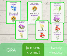 Ja mam, kto ma? - kwiaty z napisami