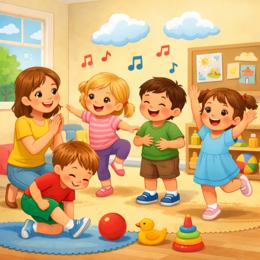 Wesoła piosenka ruchowa dla dzieci – MP3 Gimnastyka  Zabawa  Przedszkole