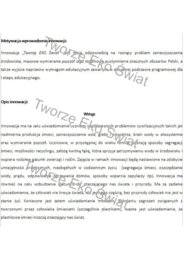 Innowacja pedagogiczna "Tworzę EKO Świat"