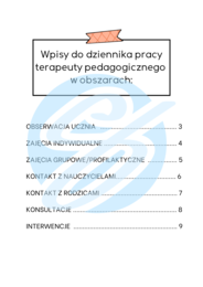 Terapeuta pedagogiczny w szkole średniej – przykładowe wpisy do dziennika