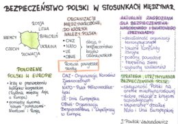 Bezpieczeństwo Polski w stosunkach międzynarodowych - sketchnotka