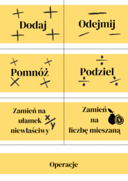 GENERATOR DZIAŁAŃ - działania na liczbach całkowitych i wymiernych. [KLASA 4, KLASA 5, KLASA 6, KLASA 7, KLASA 8]